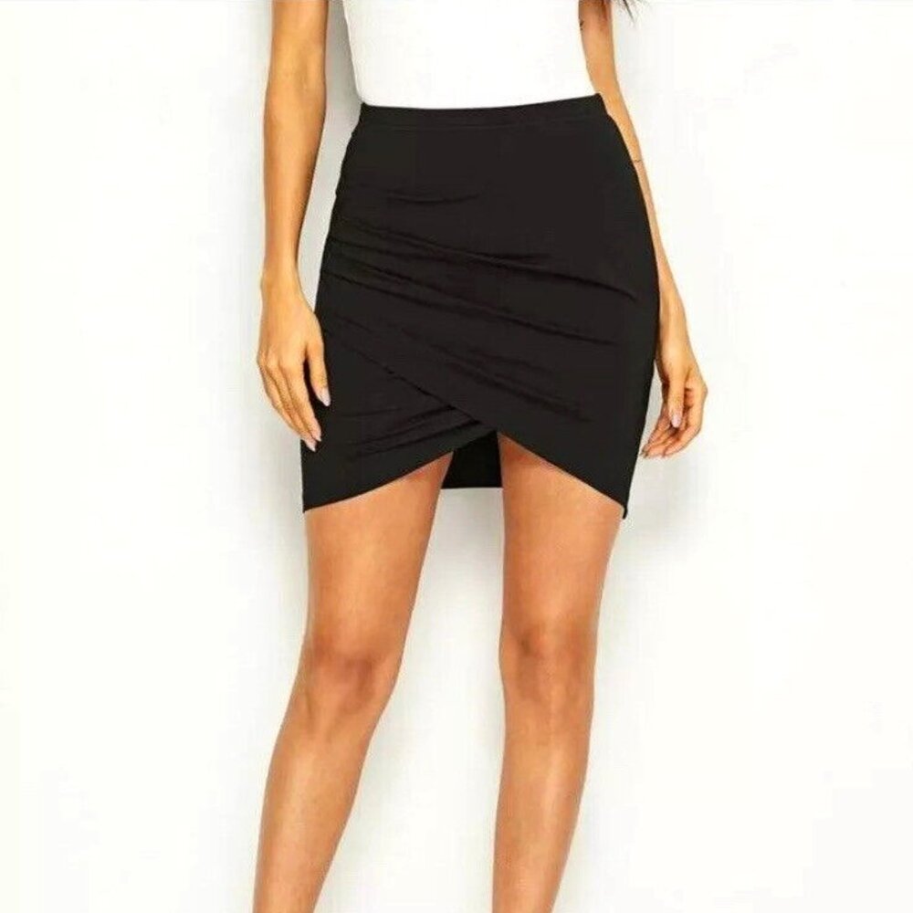 NEW! Wrap Bodycon Skirt Black color Size S